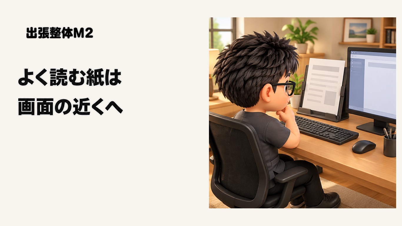 【認定理学療法士が解説】紙と画面を見比べる入力で、資料の置き場所を確認